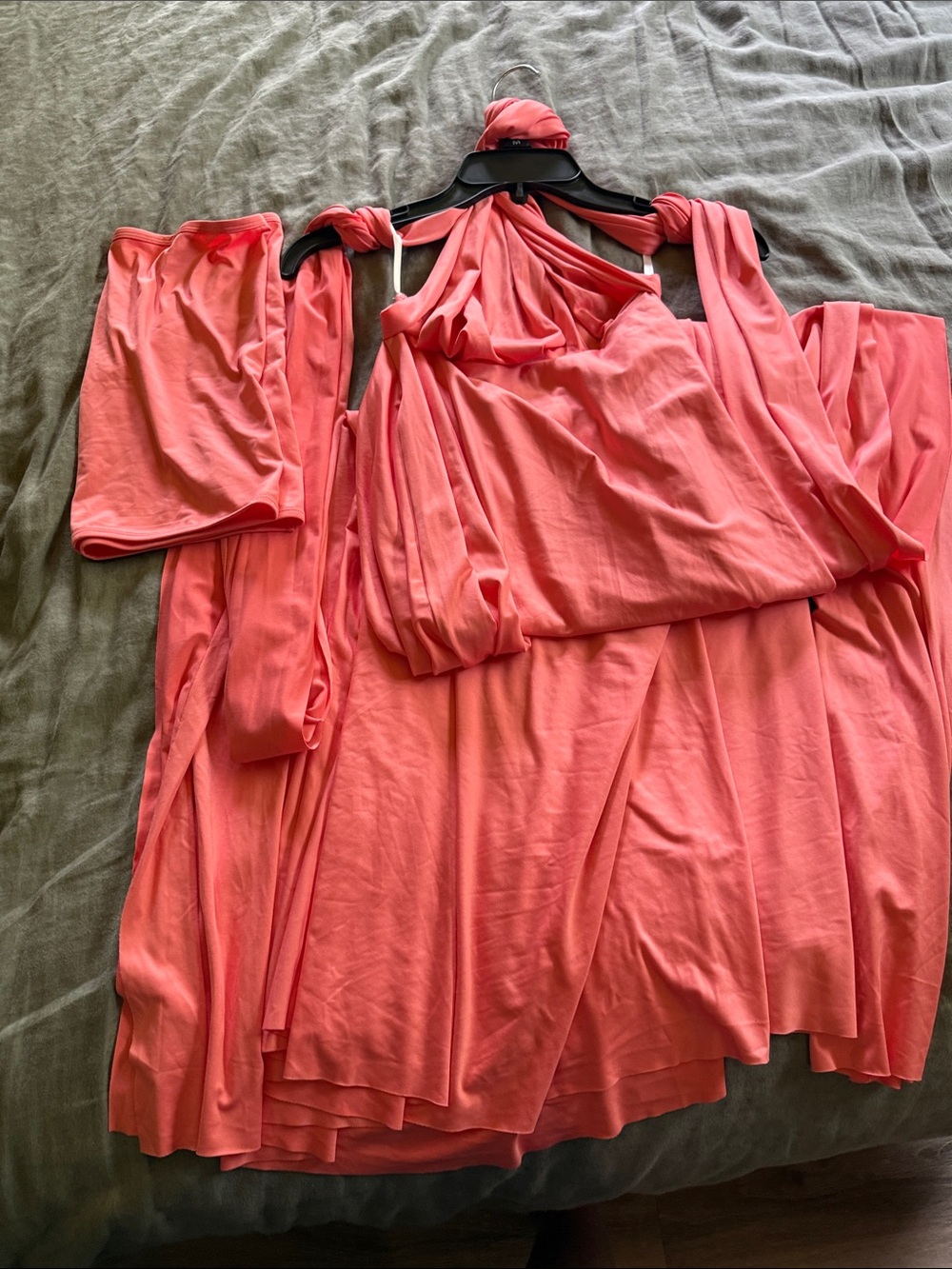 Coral multi way wrap dress one size